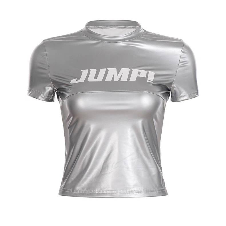 Faux Leather Black Graphic Tee