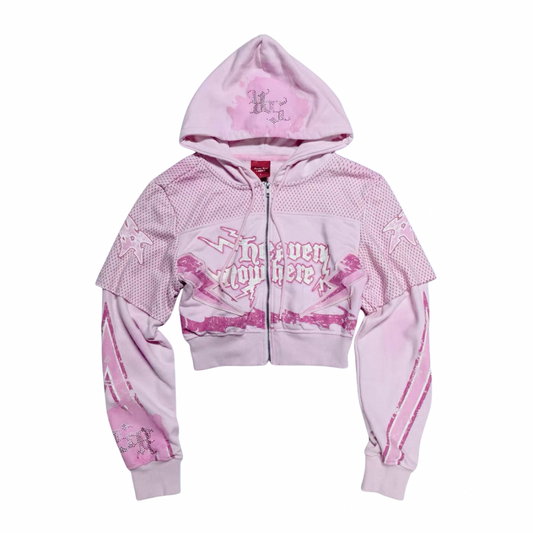 Y2K Graphic Zip Up Matching Set