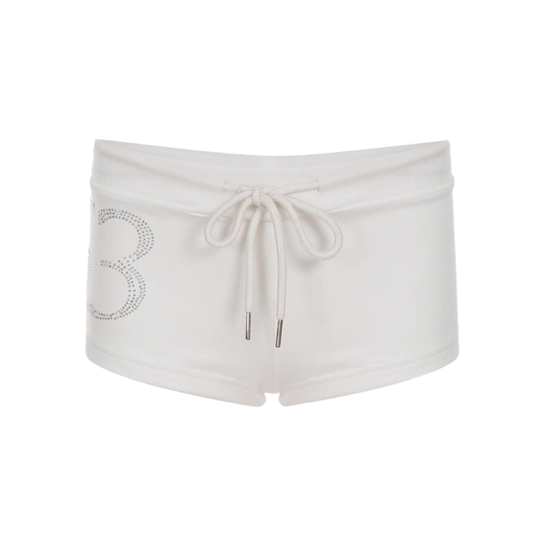 Y2K Velvet Rhinestone embroidered Shorts