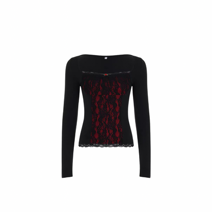 Noir Lace Rose Top