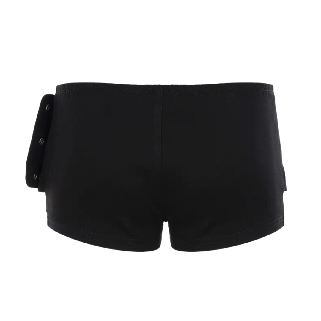 Y2K Rivet Belt Mini Shorts
