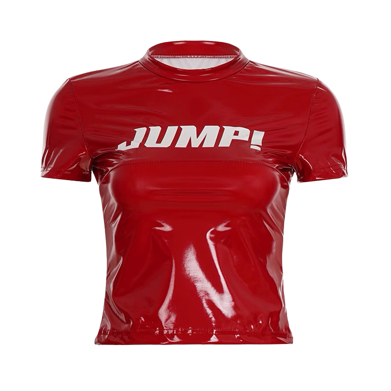 Faux Leather Black Graphic Tee