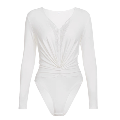White Lace Detailed Body Suit