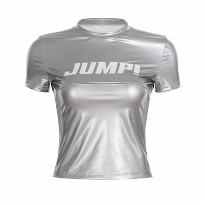 Faux Leather Black Graphic Tee