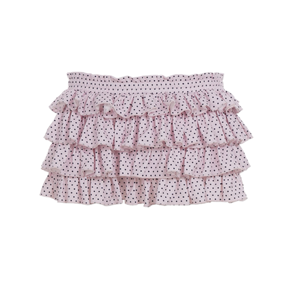 Ruffled Polka Dot Mini Skirt
