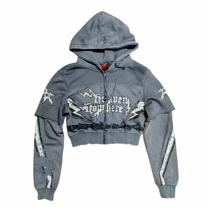 Y2K Graphic Zip Up Matching Set