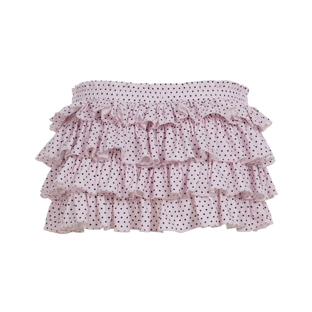 Ruffled Polka Dot Mini Skirt