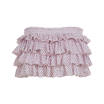 Ruffled Polka Dot Mini Skirt