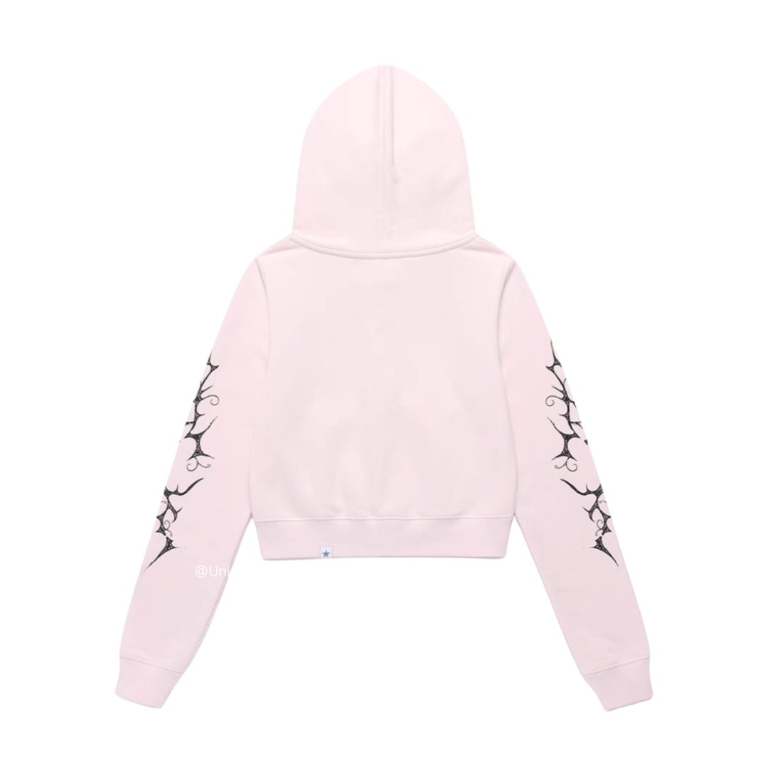Rose Vine Cropped Zip Hoodie