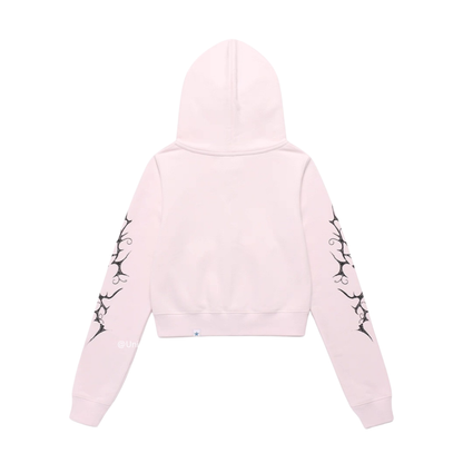 Rose Vine Cropped Zip Hoodie