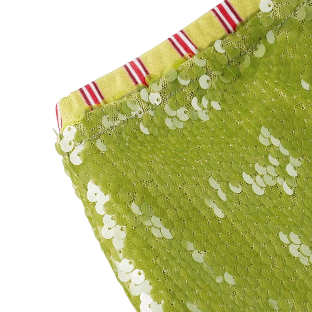 Sequin Mini Skirt Lace Detailing