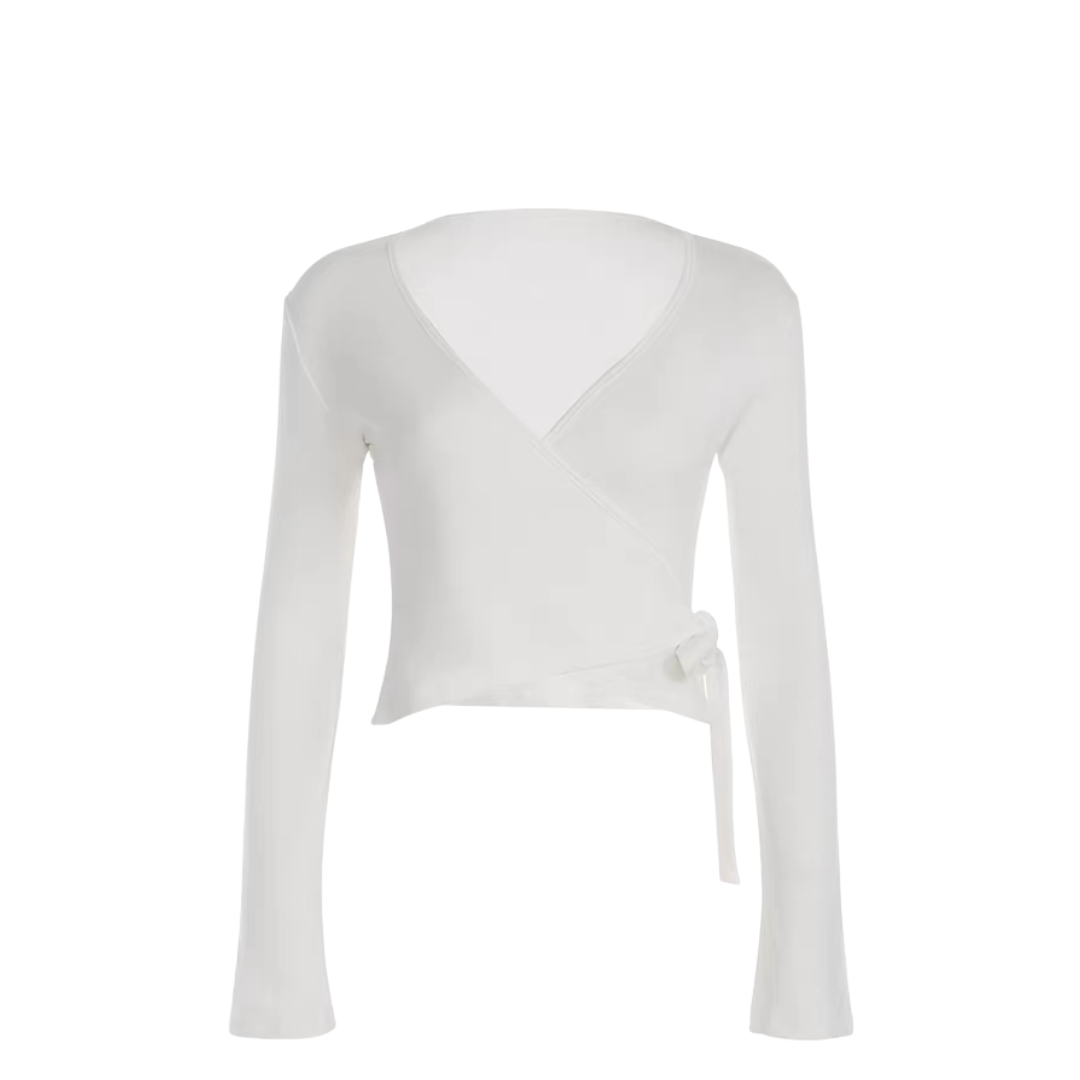 V Neck Ballerina Wrap Top