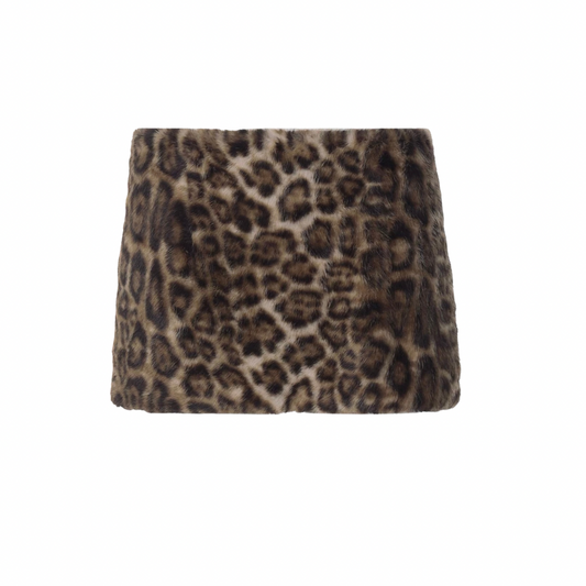 Cheetah Print Fur Skirt