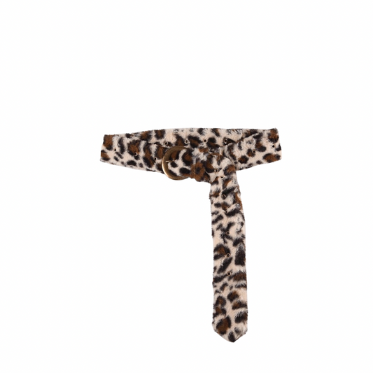 Y2K Furry Leopard Print Belt