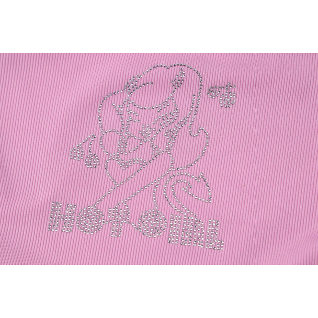 Rhinestone Details Lace Patchwork Off The Shoulder Top