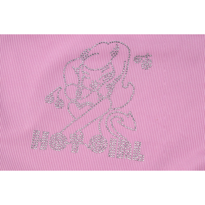 Rhinestone Details Lace Patchwork Off The Shoulder Top