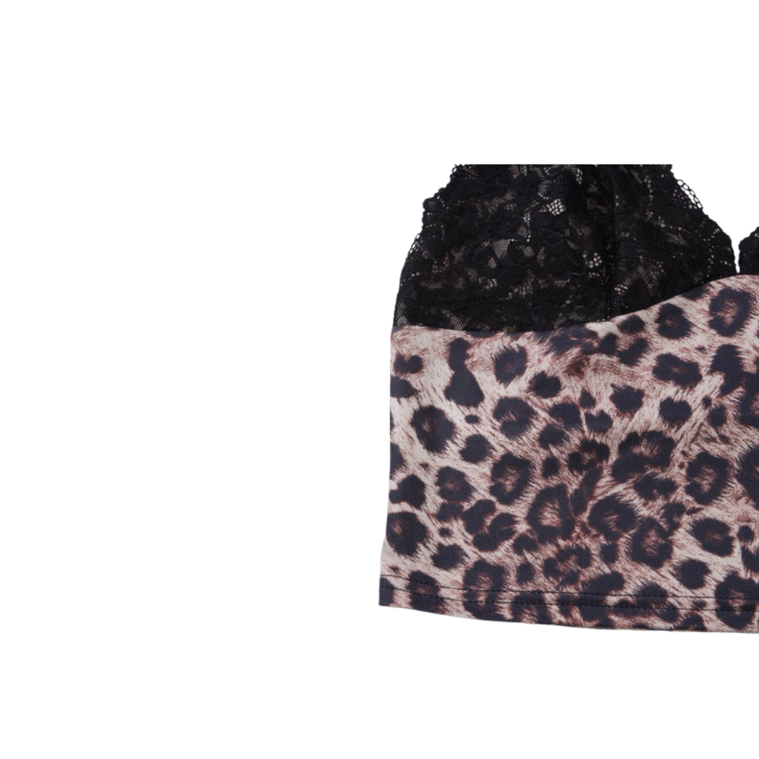Cheetah Print Lace Detail Tank