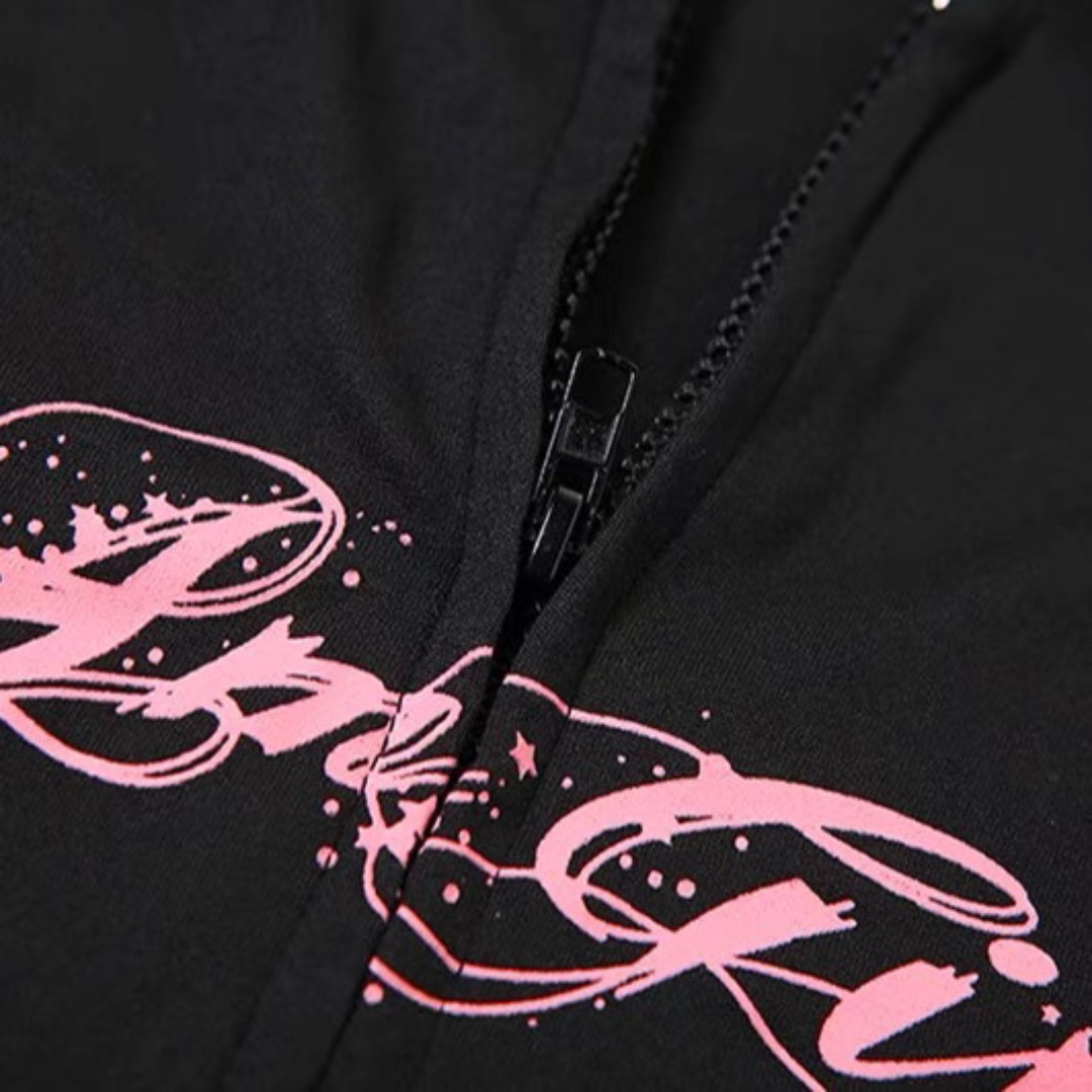 Women’s Hooded Velour Lace-Trim Tracksuit