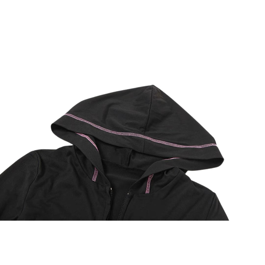 Women’s Hooded Velour Lace-Trim Tracksuit