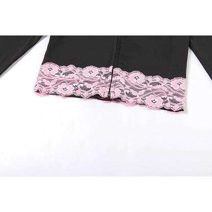 Women’s Hooded Velour Lace-Trim Tracksuit