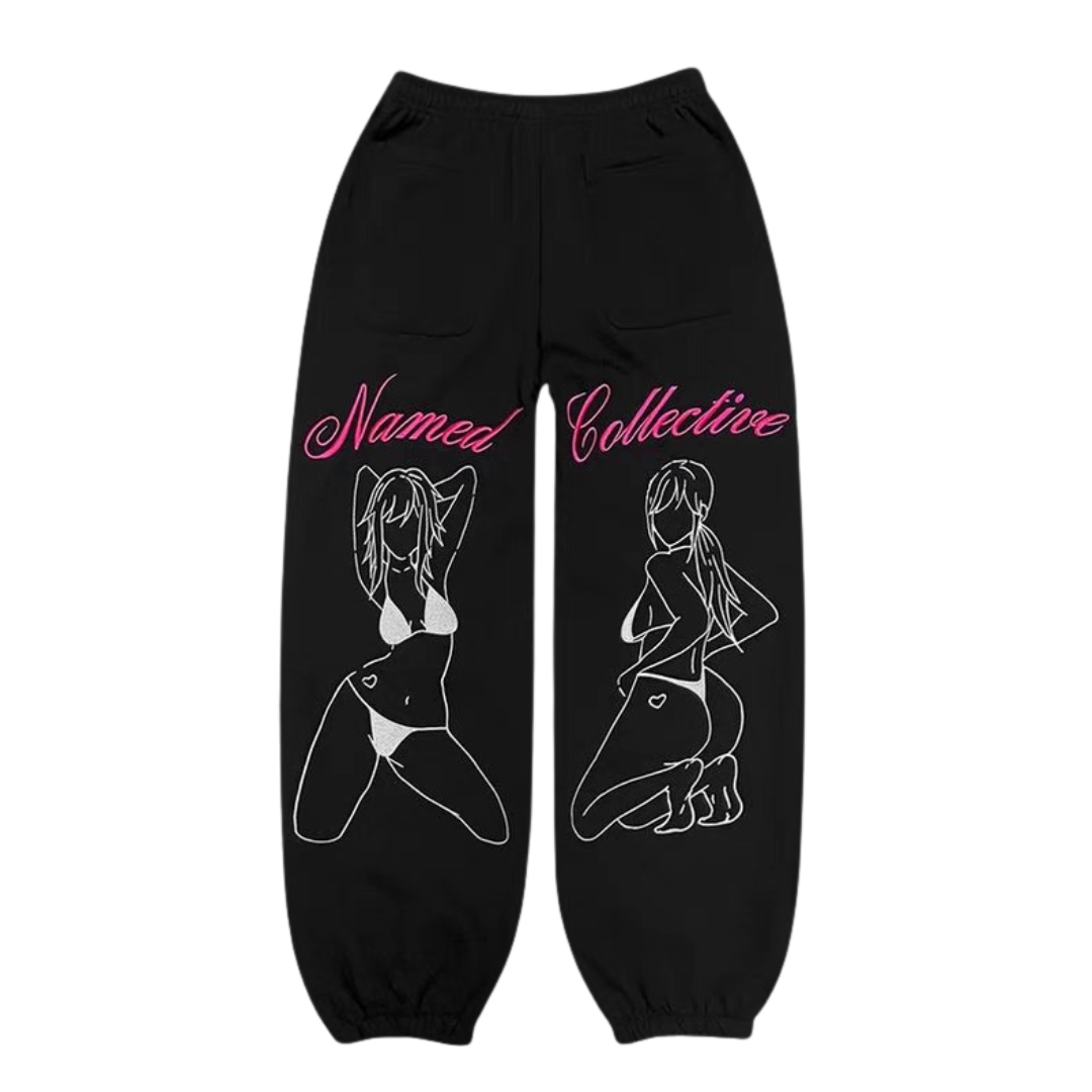 Named Collective Graphic Anime Sketch Hoodie & Sweatpants Set Black