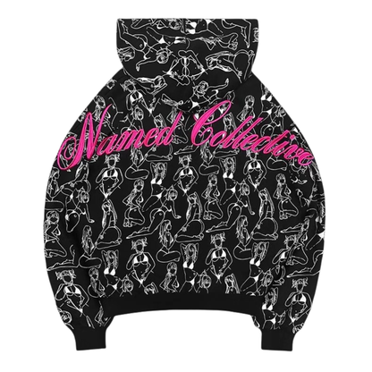 Named Collective Graphic Anime Sketch Hoodie & Sweatpants Set Black
