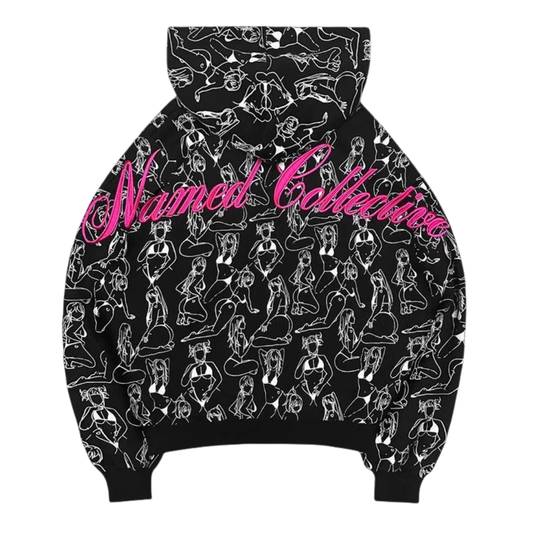 Named Collective Graphic Anime Sketch Hoodie & Sweatpants Set Black